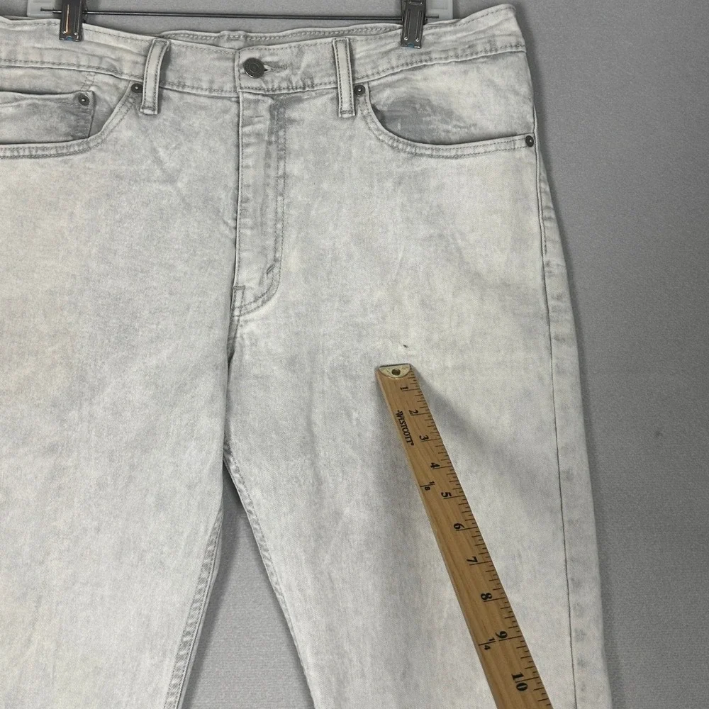 Levis 511 Jeans Mens 36X32 Light Grey Acid Wash Slim Fit Straight Stretch Denim